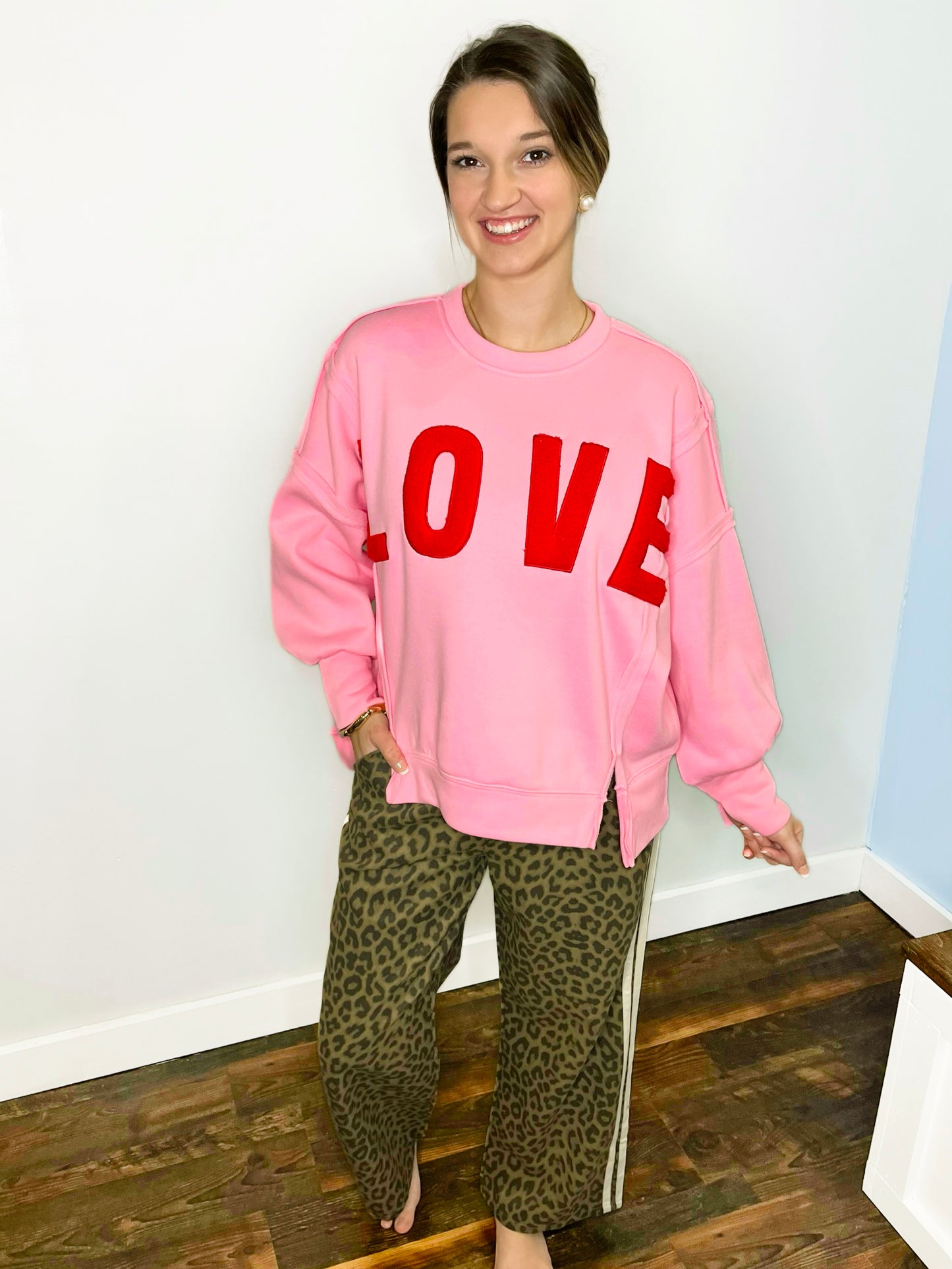 Cora Leopard Side Stripped Detail Pants