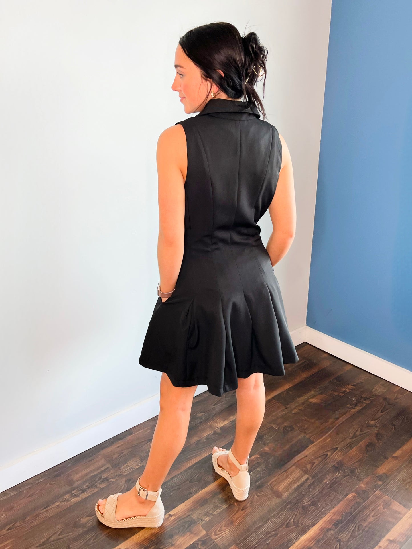 Hollis Button Down Dress | Black