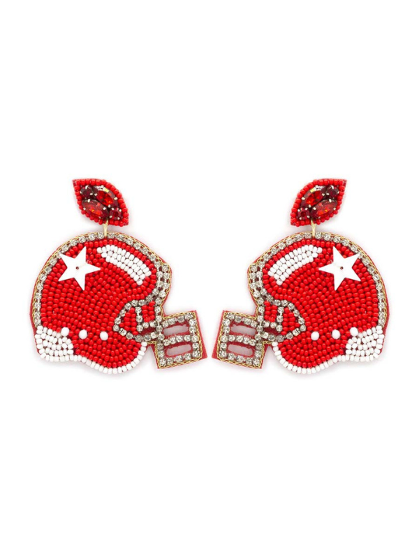 Football Helmet Beaded Earrings