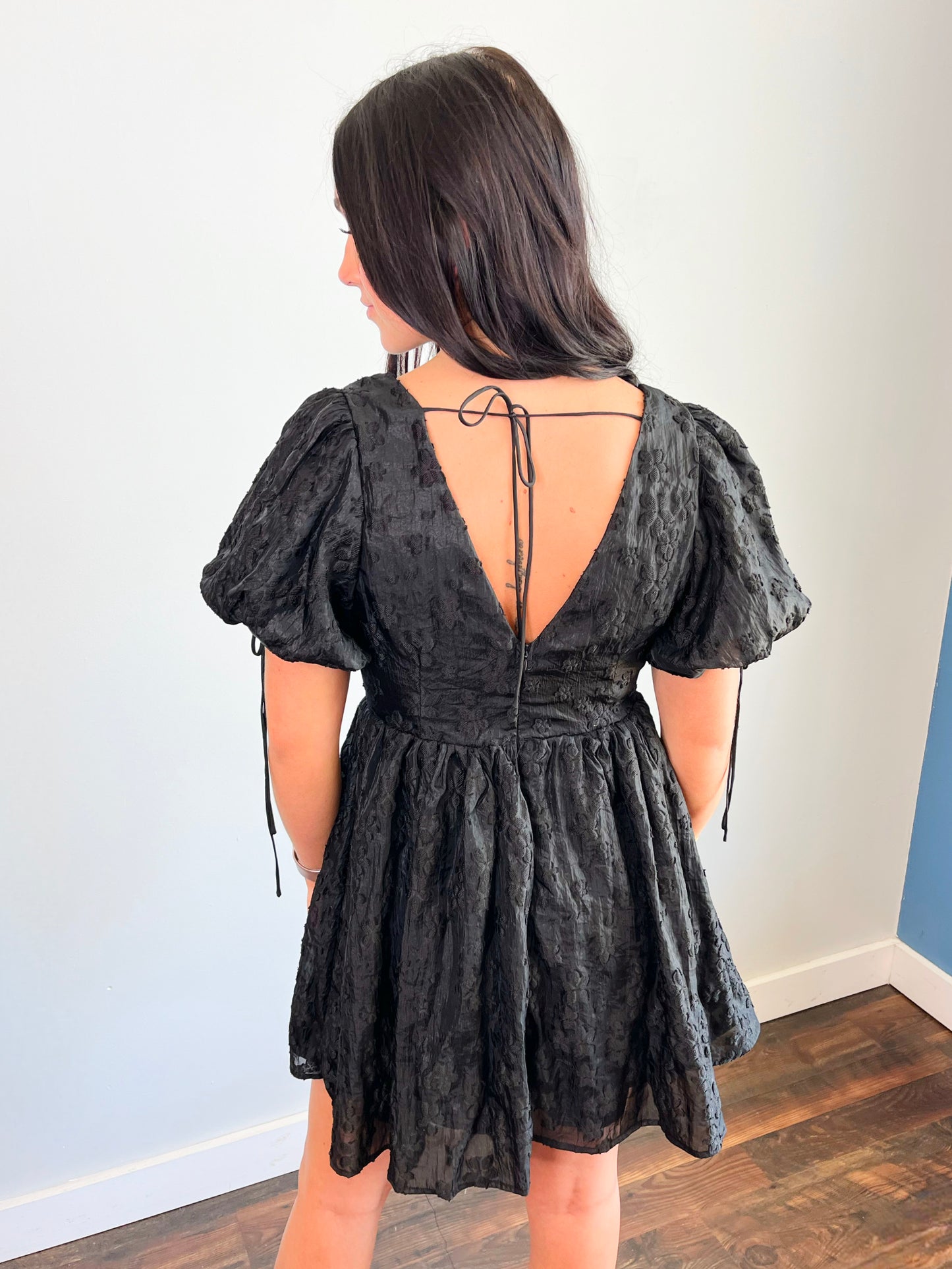 Lyra Bow Detail Floral Applique Dress