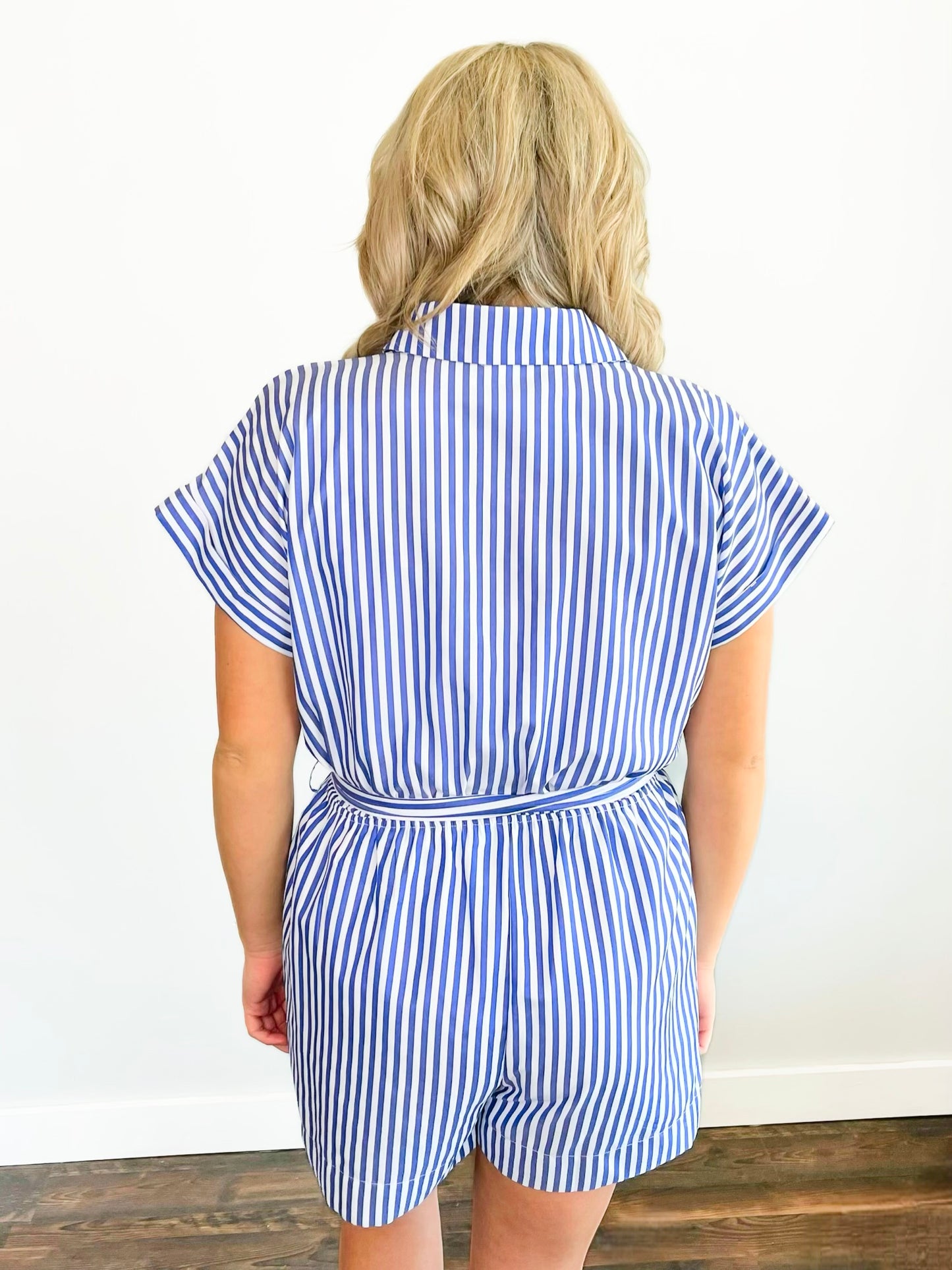 Matilda Striped Button-Down Romper