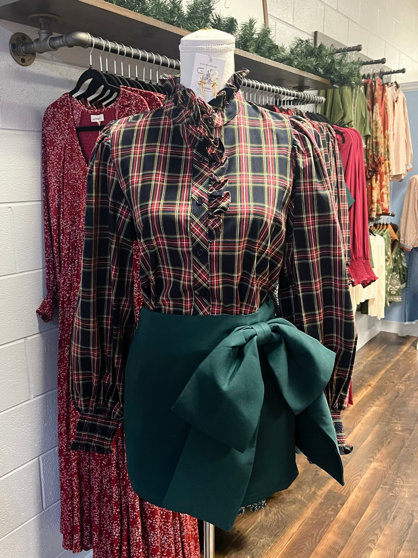 Iris Bow Detail Skirt | Hunter Green