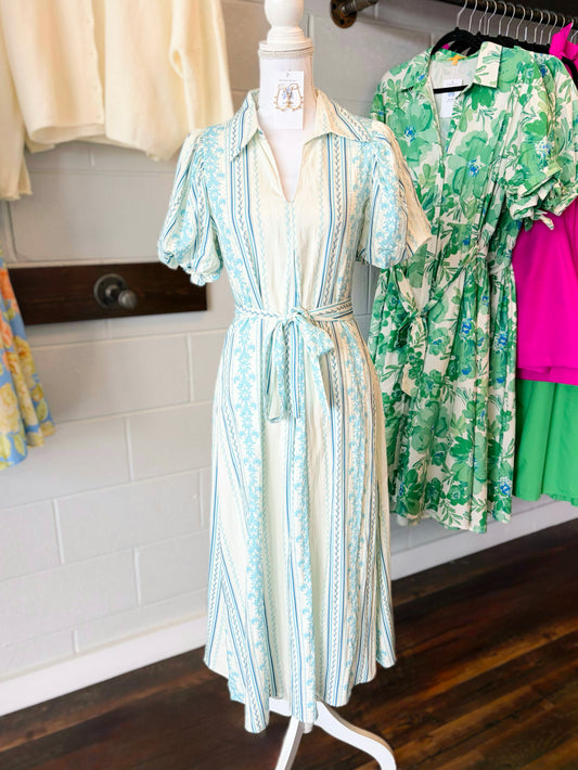 Leslie Striped Puff Sleeve Dress