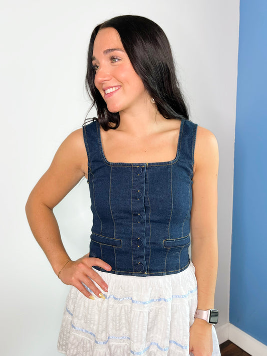 Manning Denim Corset Vest
