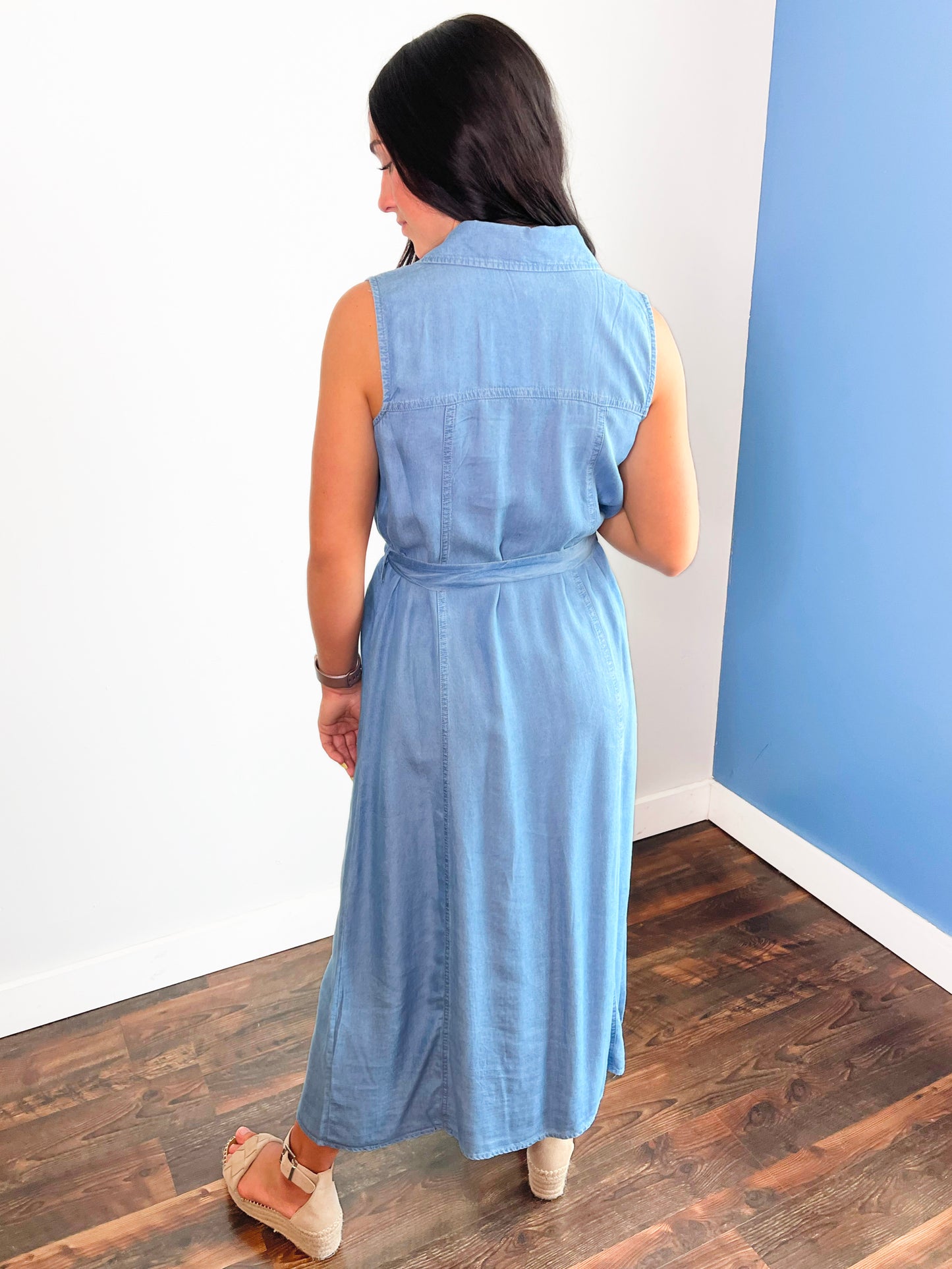 Sloane Button Down Chambray Dress