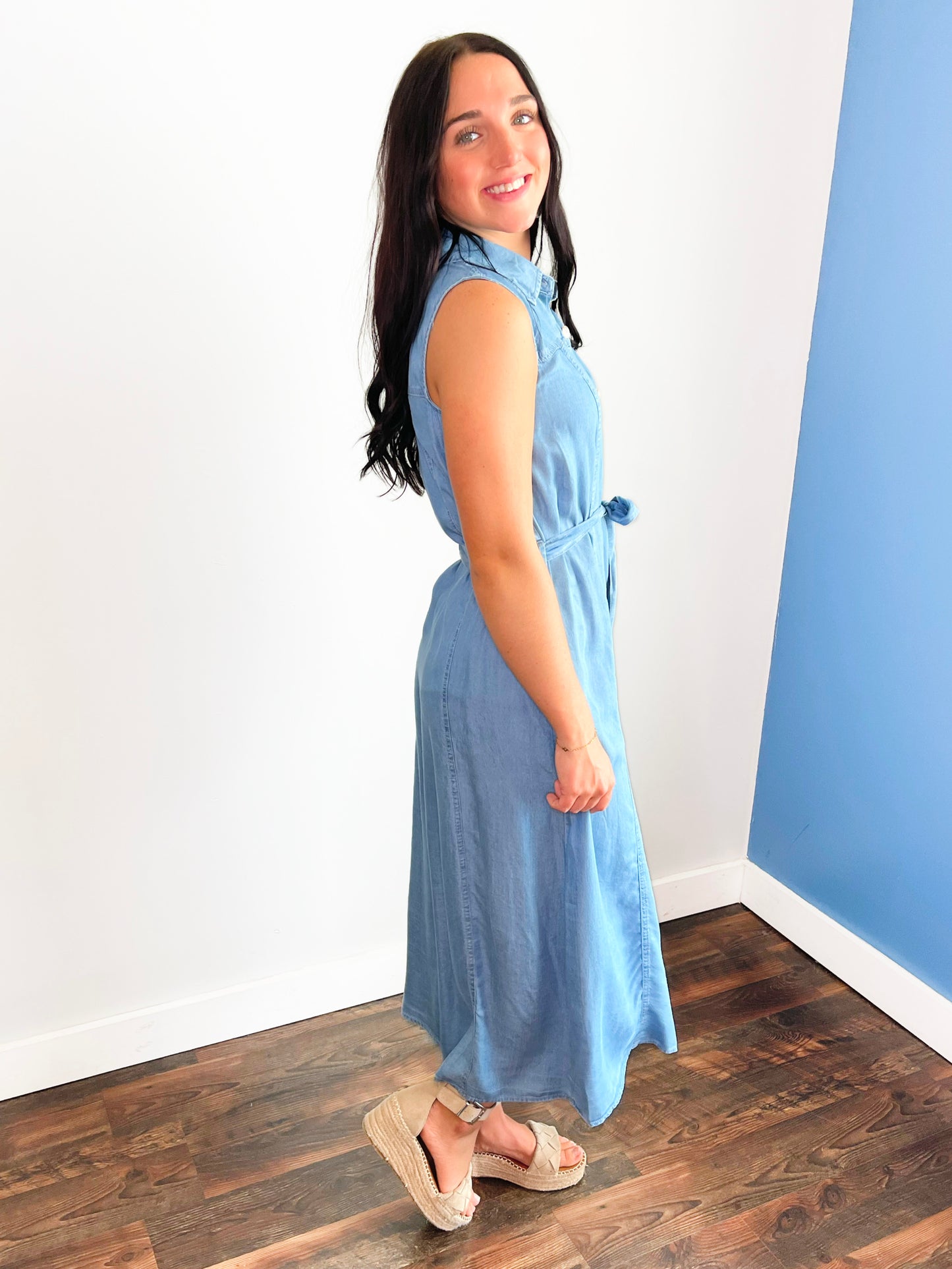 Sloane Button Down Chambray Dress