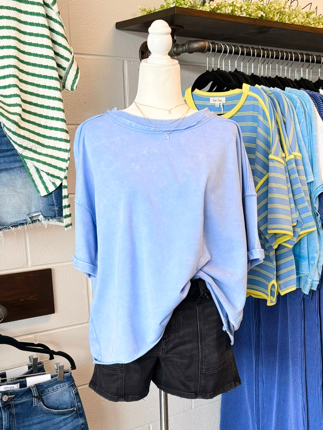 Jack Acid Washed Tee | Cornflower