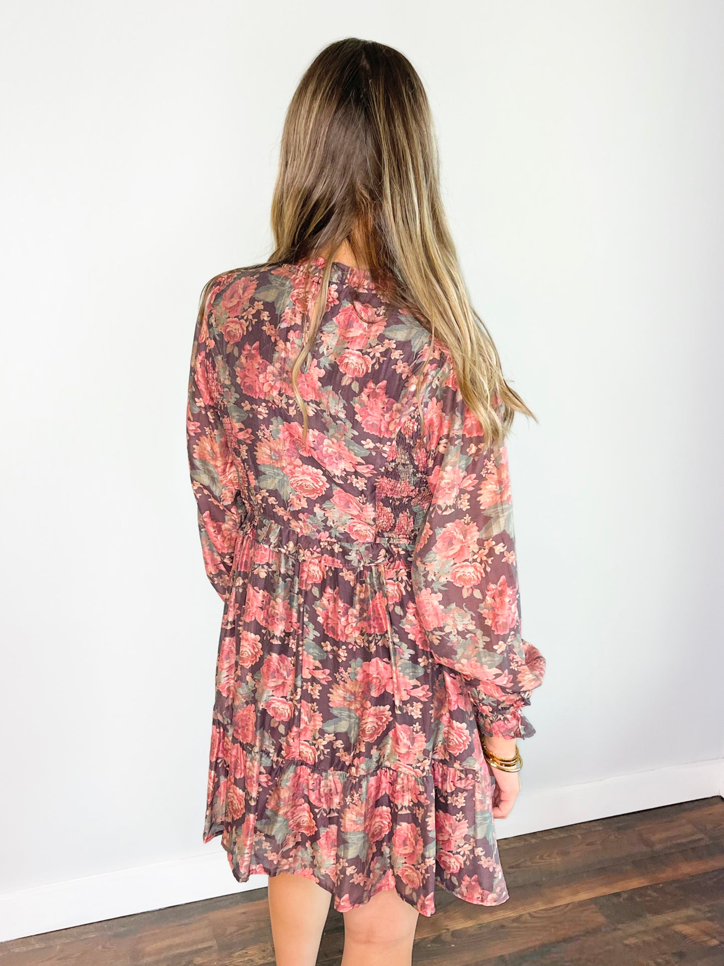 Kolton Floral Mock Neck Dress