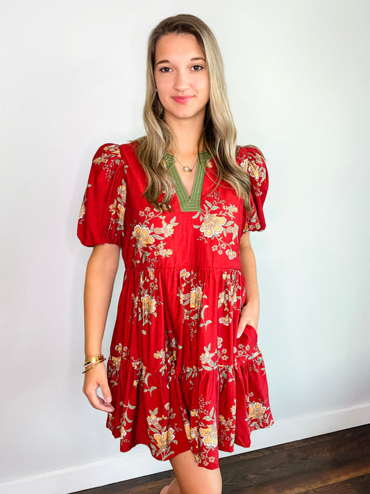 Greta Floral Puff Sleeve Dress
