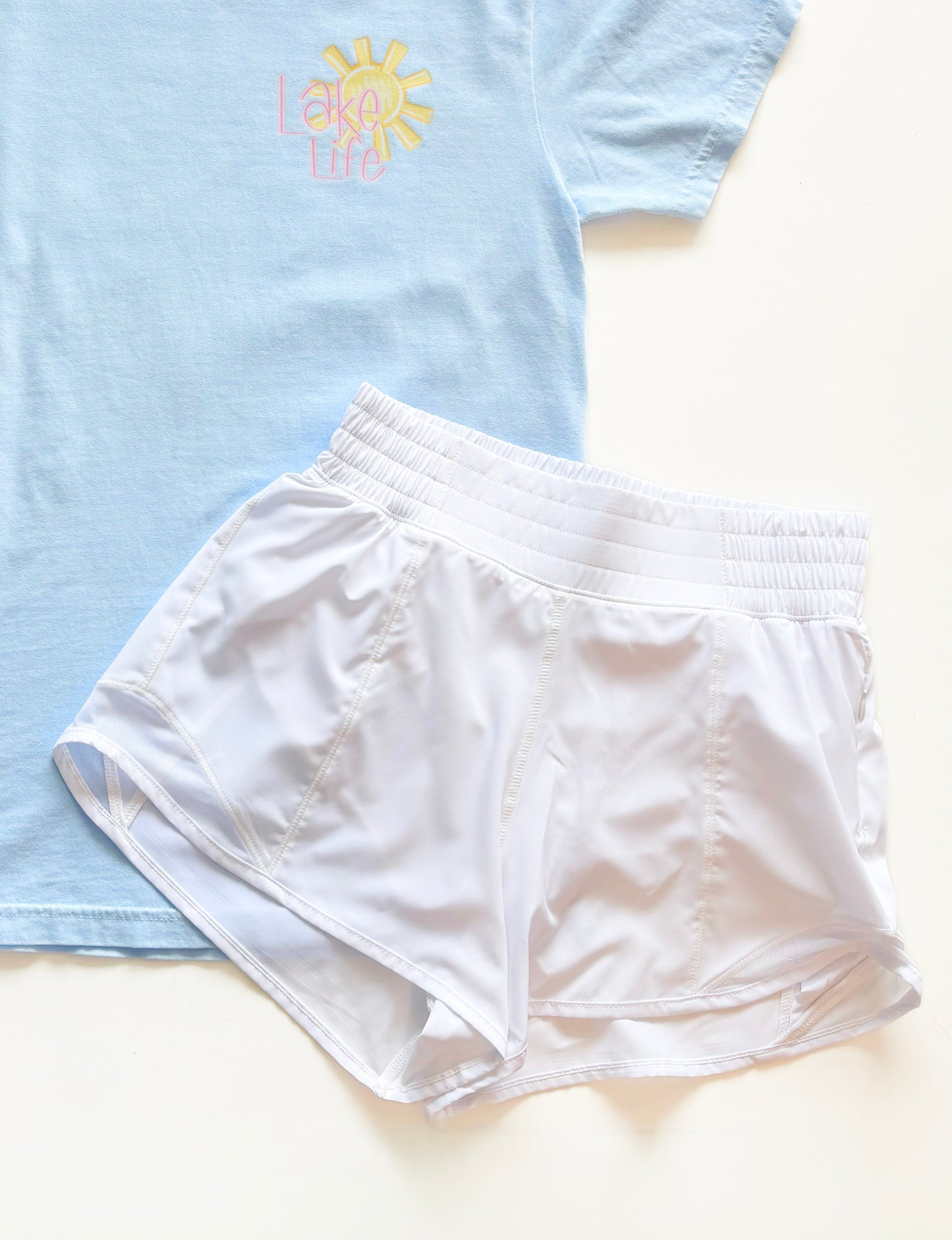 Reba Mesh Detail Active Shorts | White