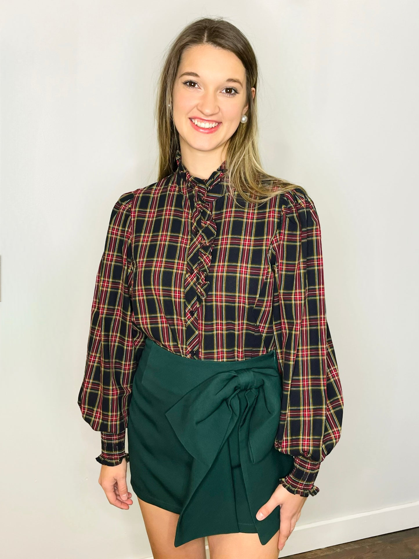 Iris Bow Detail Skirt | Hunter Green