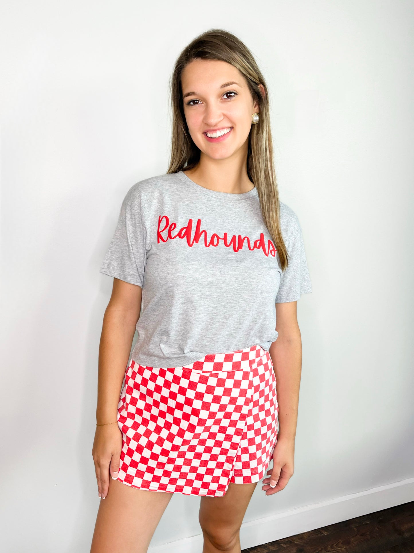 Betty Checkered Skort | Red