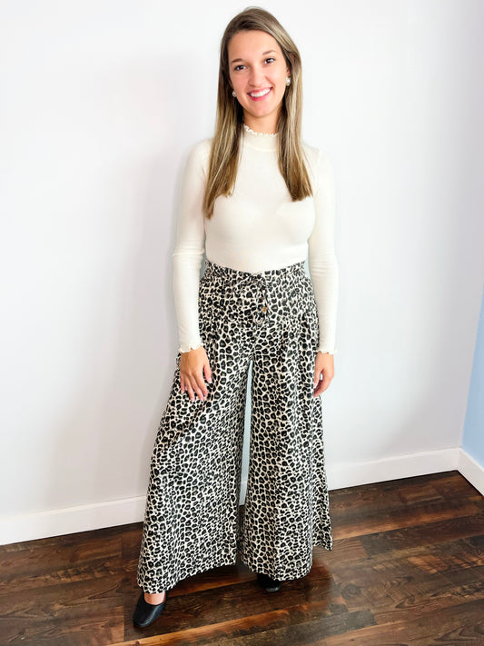 Misha Wide Leg Leopard Jeans