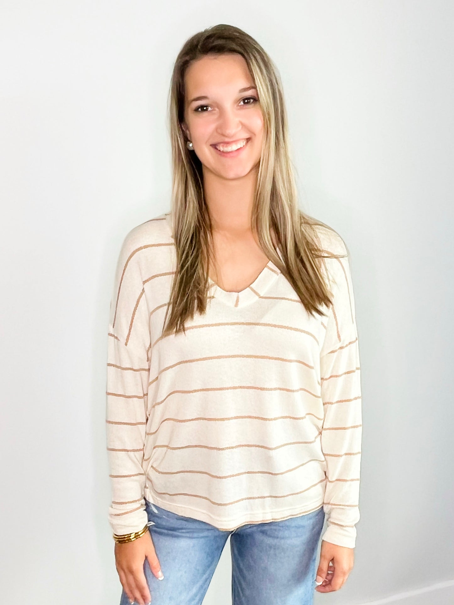 Kelli Striped Knit Top
