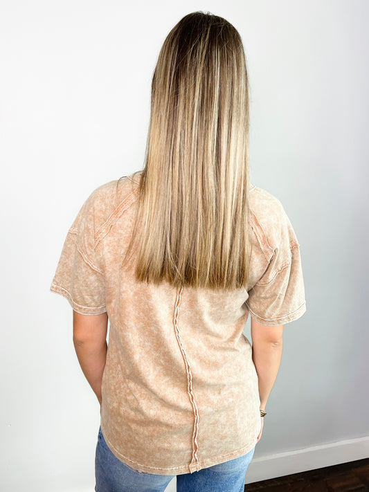 Jenna Washed Tee | Brown