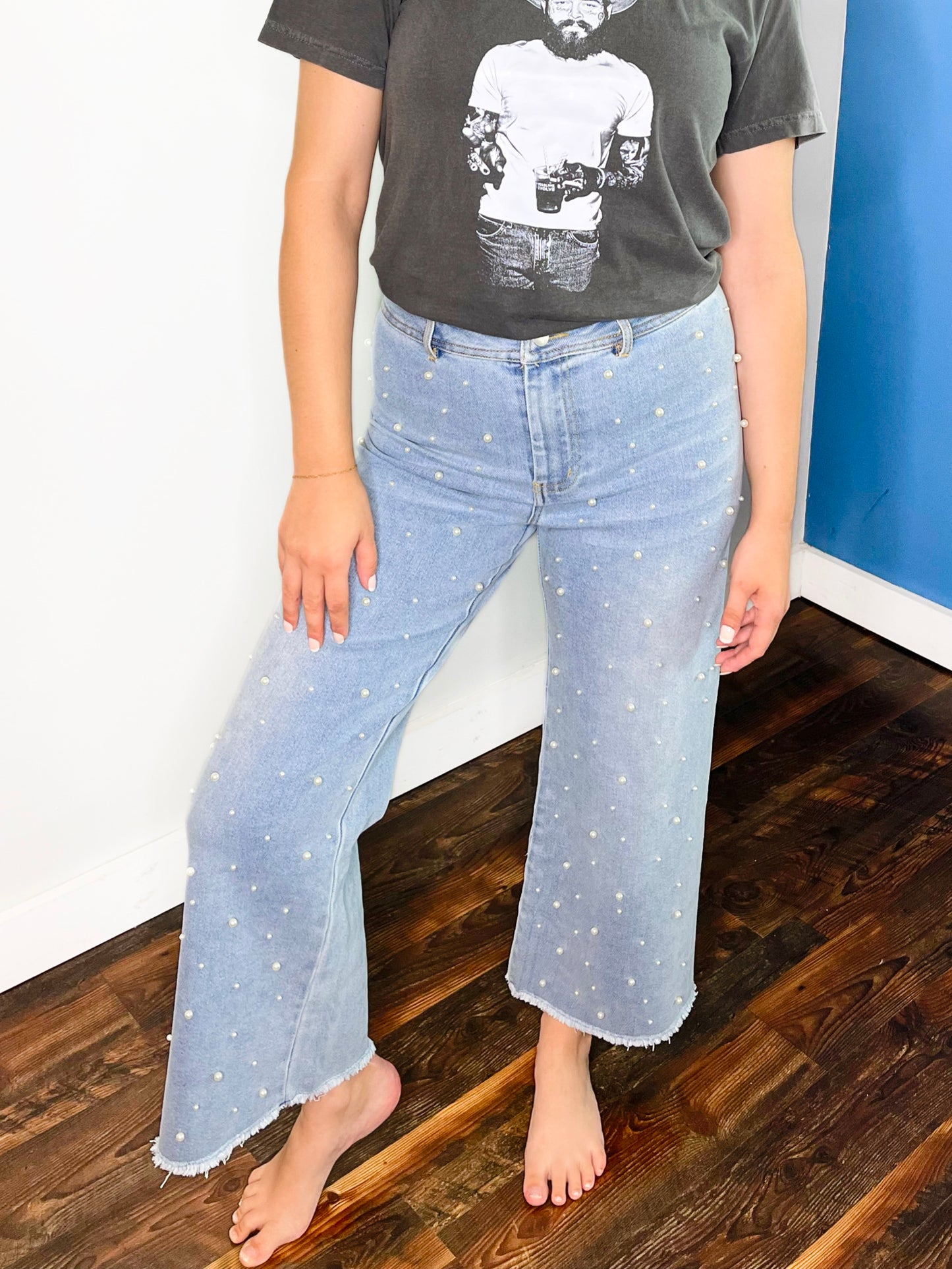 Mora Pearl Embellished Denim Jeans