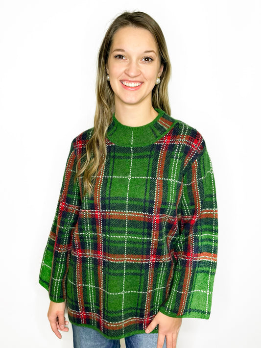 Christmas Plaid Sweater | Green
