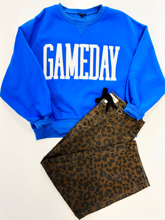Game Day Embroidered Sweatshirt | Cobalt