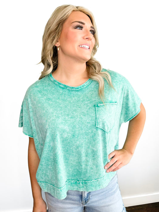 Jenna Washed Oversized Top | K Green