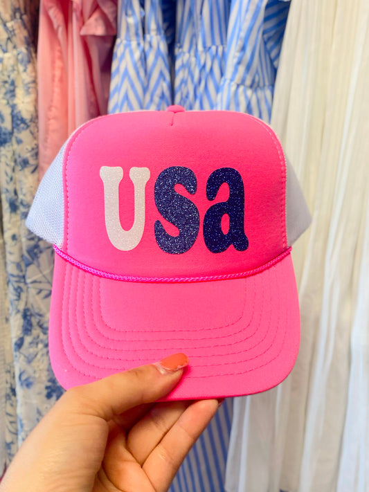 USA Sparkle Trucker Hat