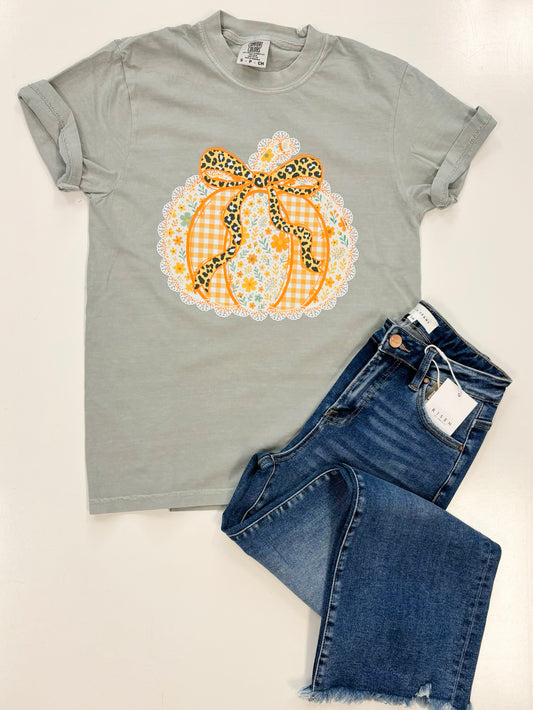 Leopard Bow Pumpkin Tee
