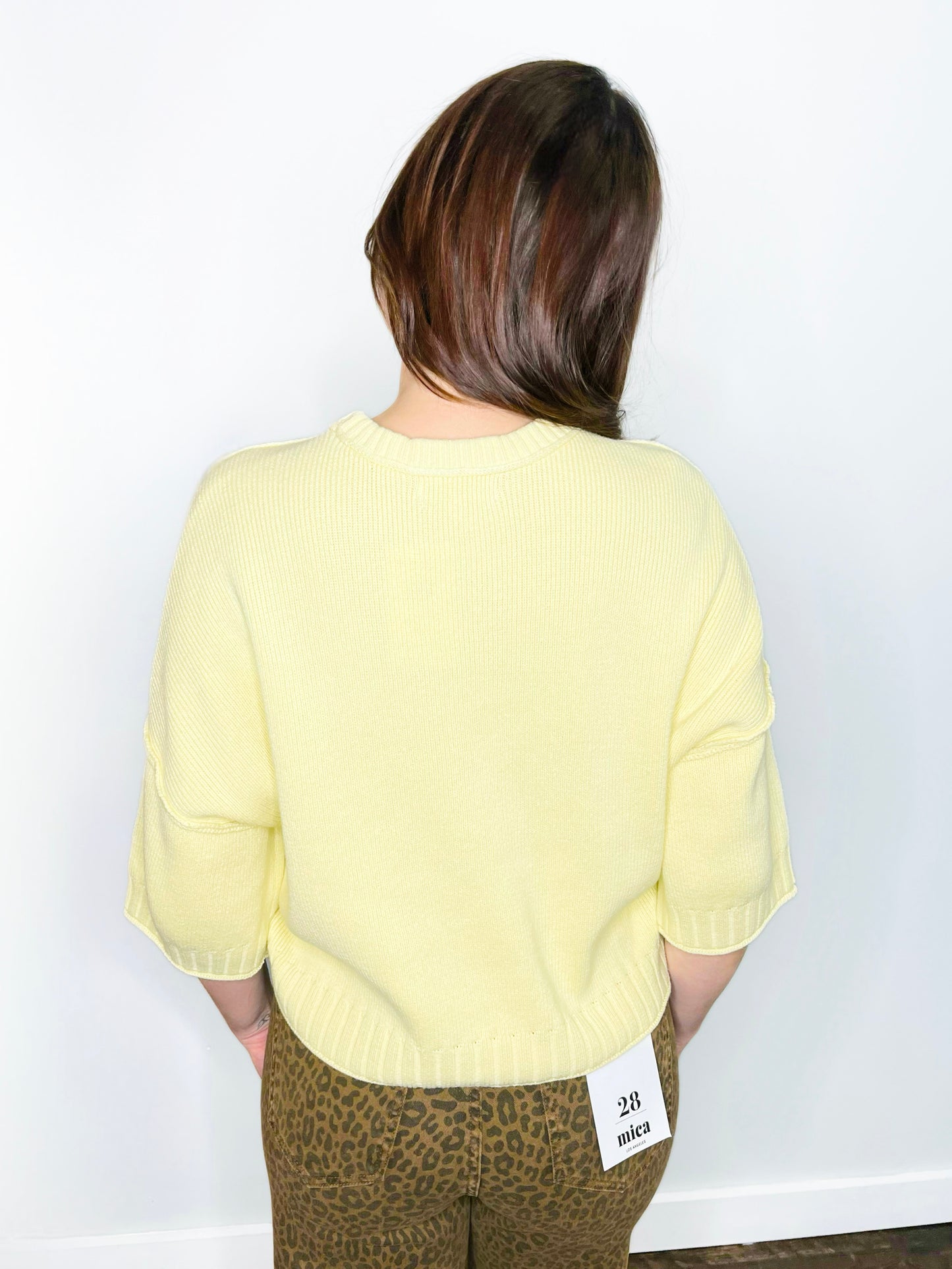 Bessie Half Sleeve Sweater | Butter Yellow