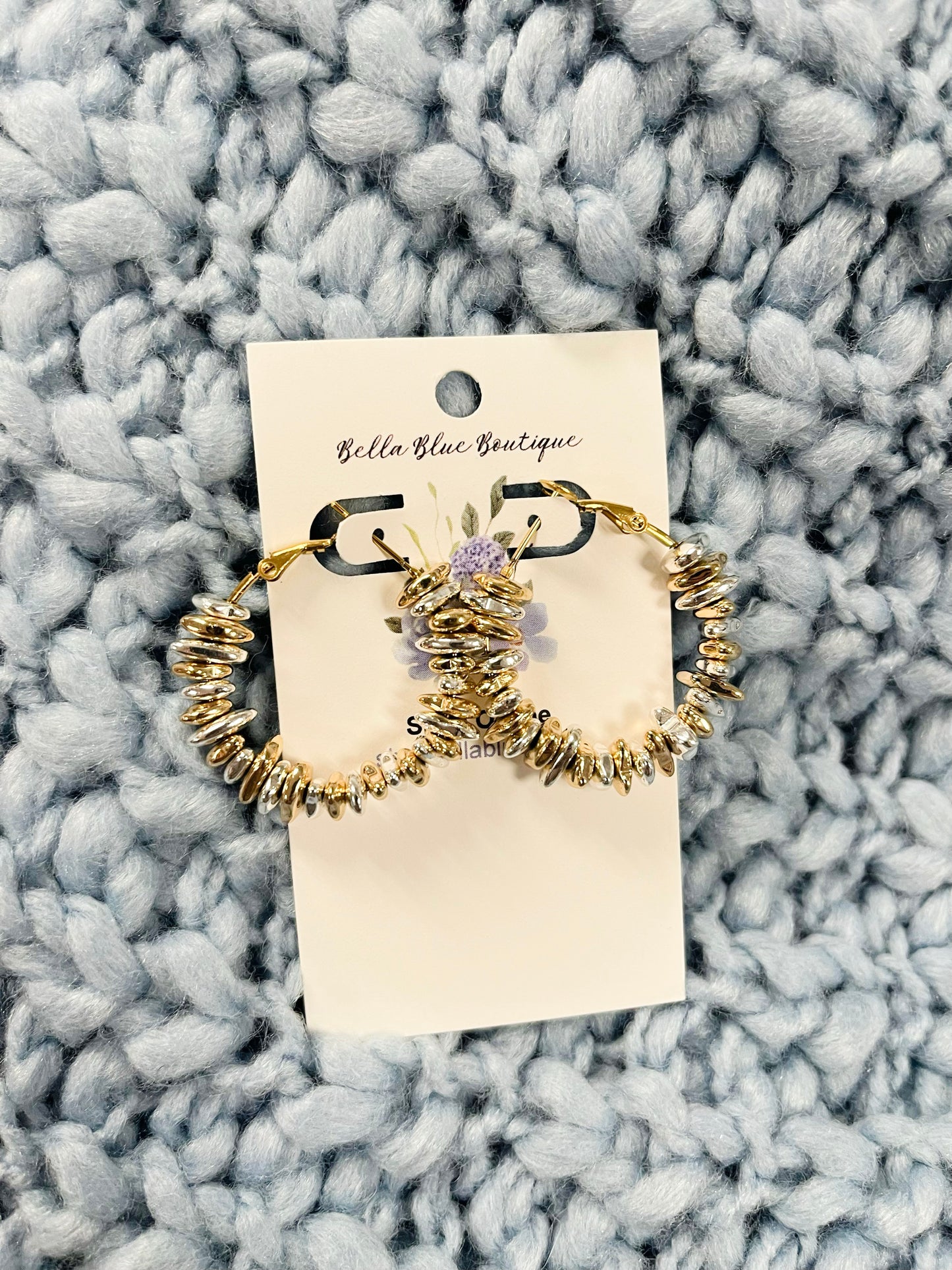 Amara Metal Beaded Hoop Earrings