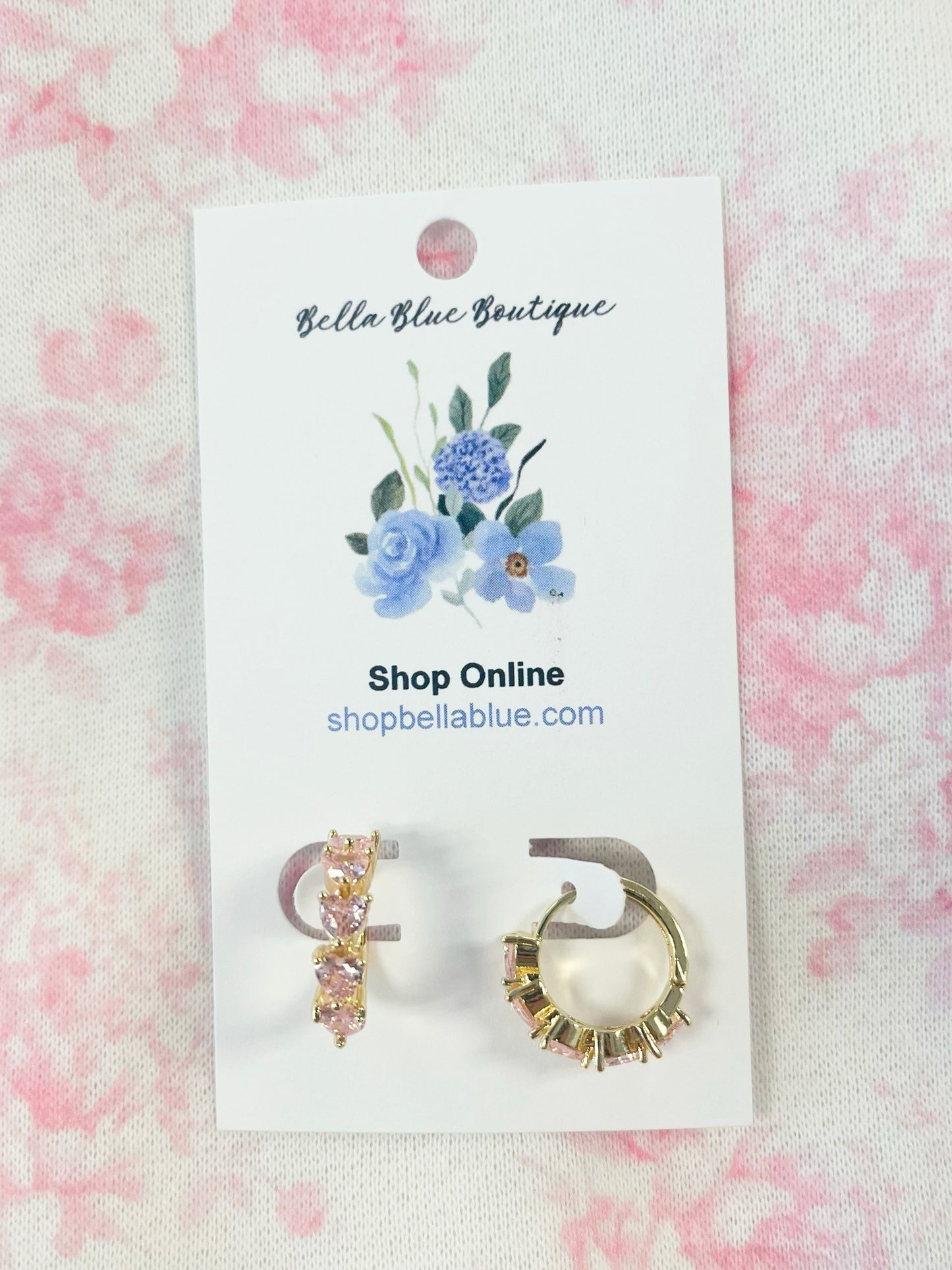 Griffin Heart Rhinestone Hoop Earrings