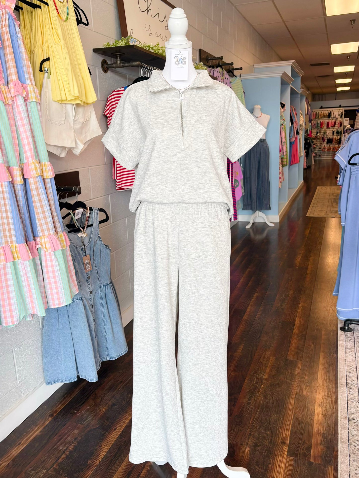 Maura Half Zip Pant Set | H Grey