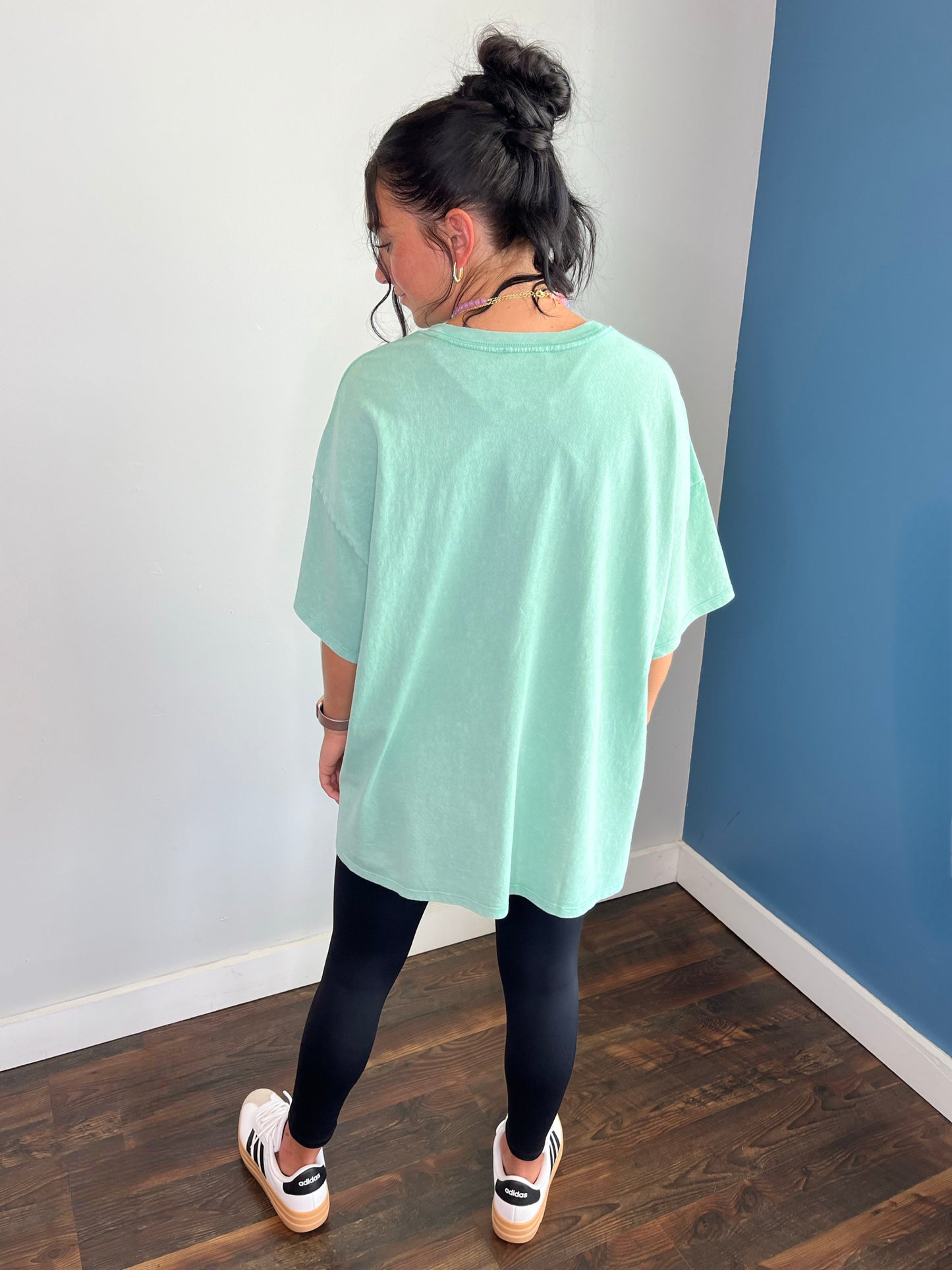 Stevie Mineral Washed Oversized Tee | Emerald Green