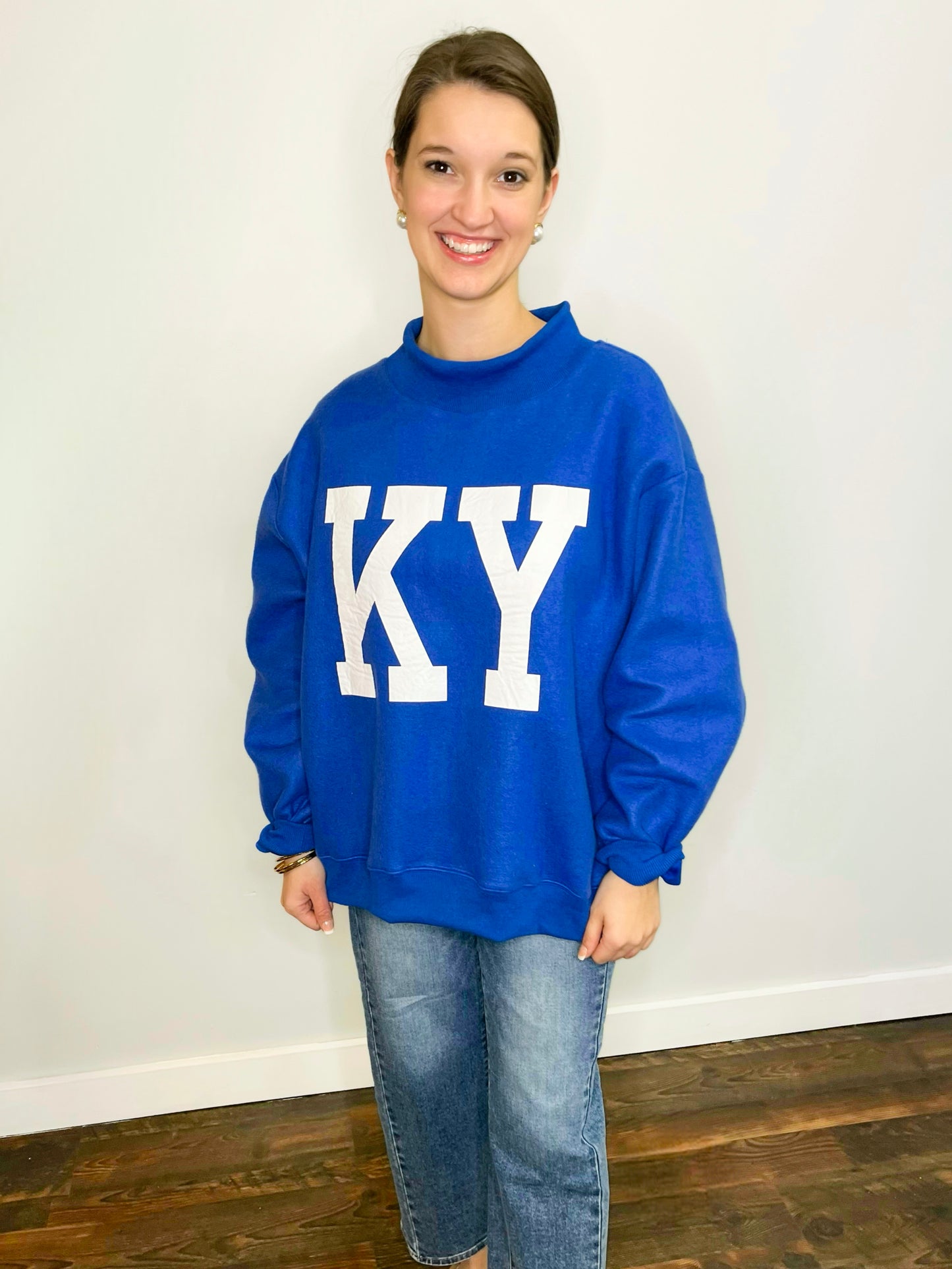Kentucky/KY Reversible Mock Neck Sweatshirt | Royal