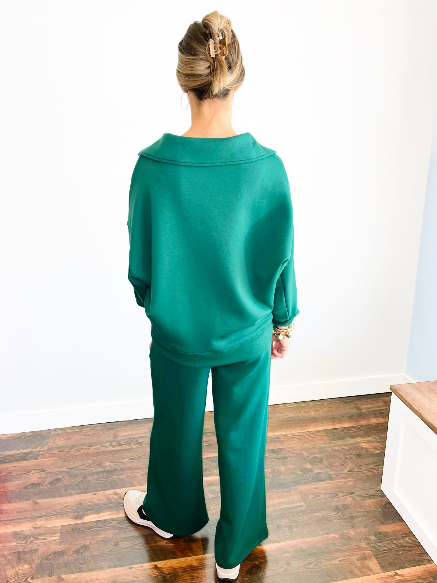 Carley Scuba Pullover & Pants Set | Hunter Green