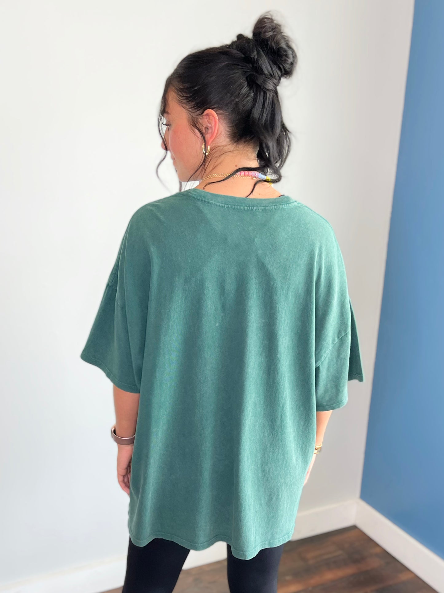 Stevie Mineral Washed Oversized Tee | Deep Green