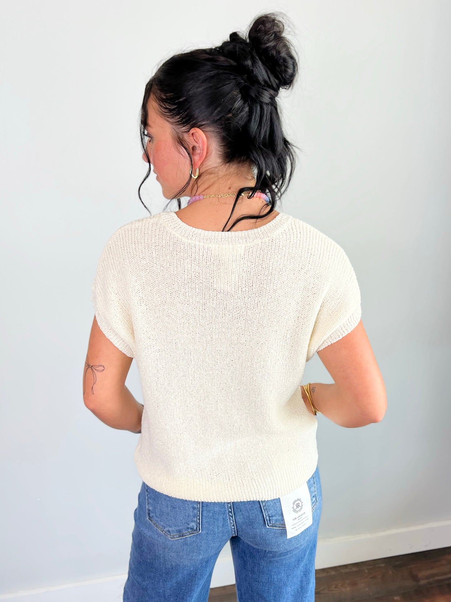 Myrtle Lightweight Sweater Top | Ivory