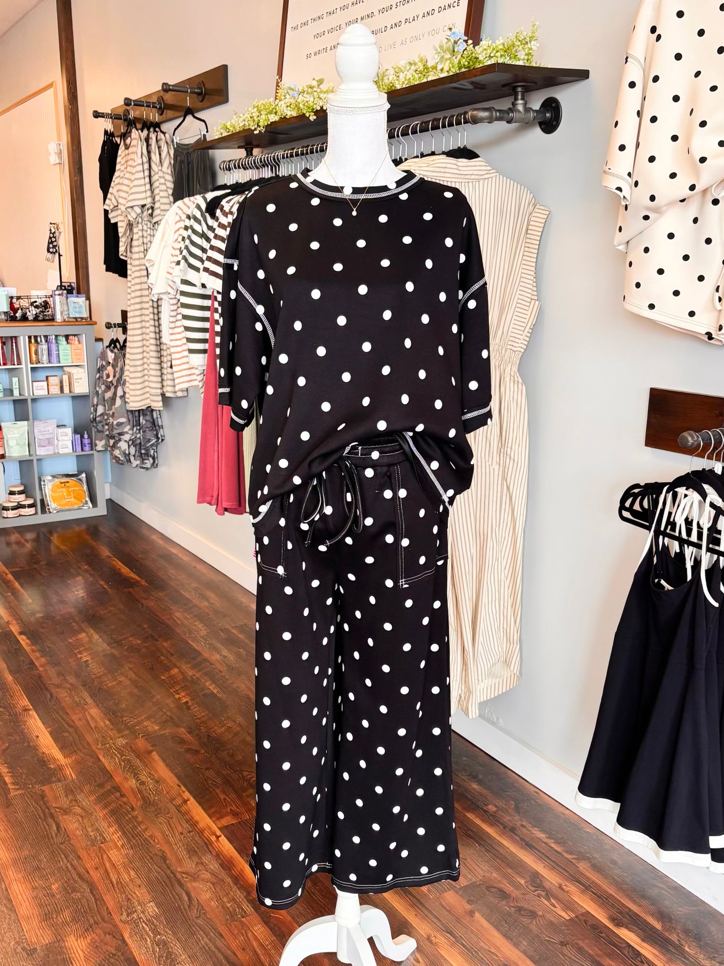 Raelynn Polka Dot Set | Black/White