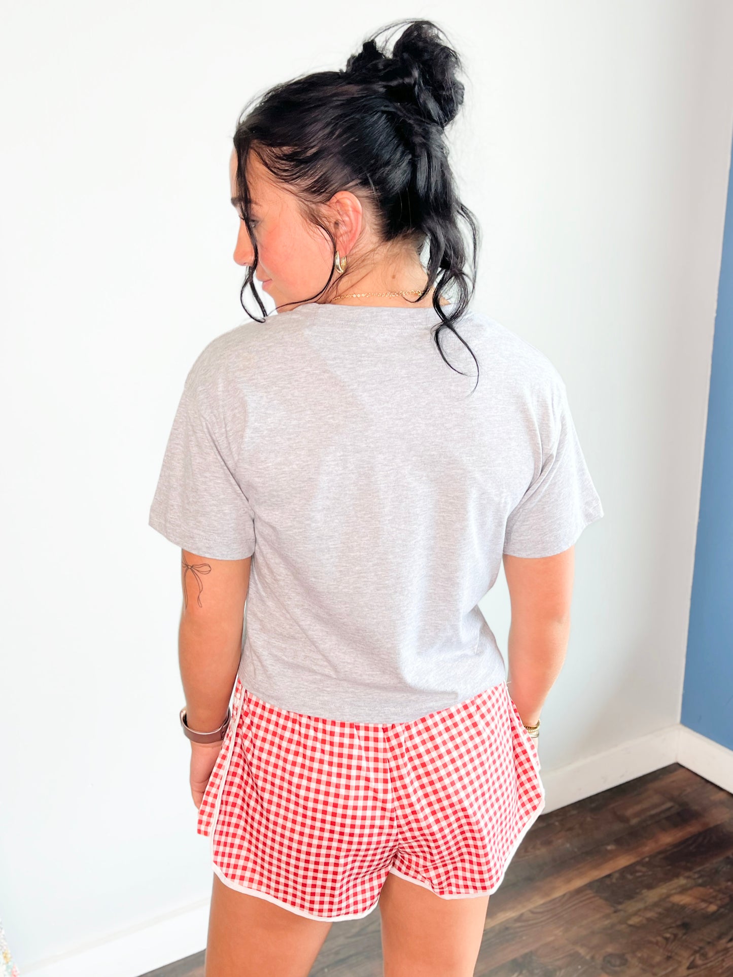 Abbie On Point Shorts | Red Gingham
