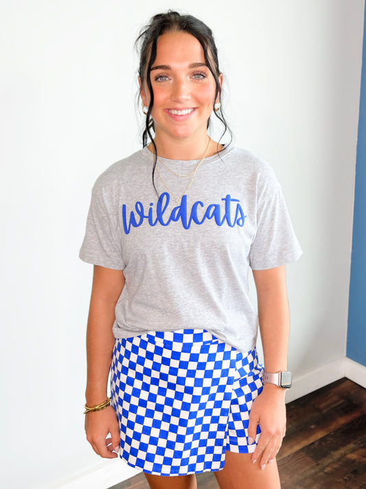 Betty Checkered Skort | Royal Blue