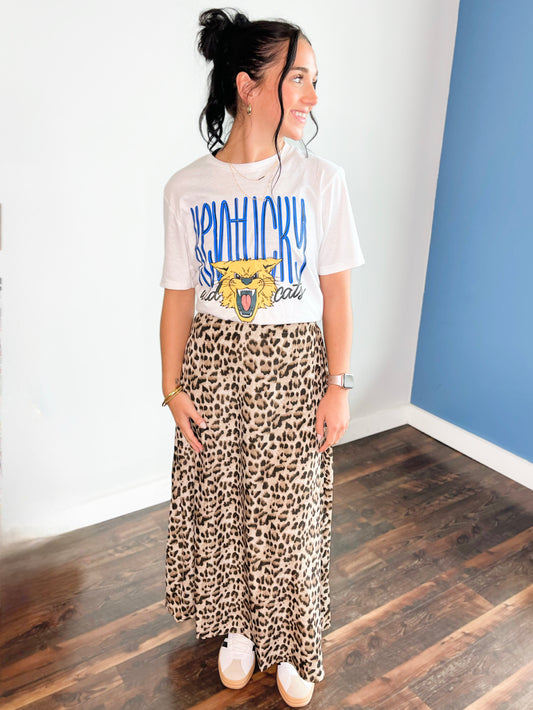 Verine Leopard Maxi Skirt | Brown
