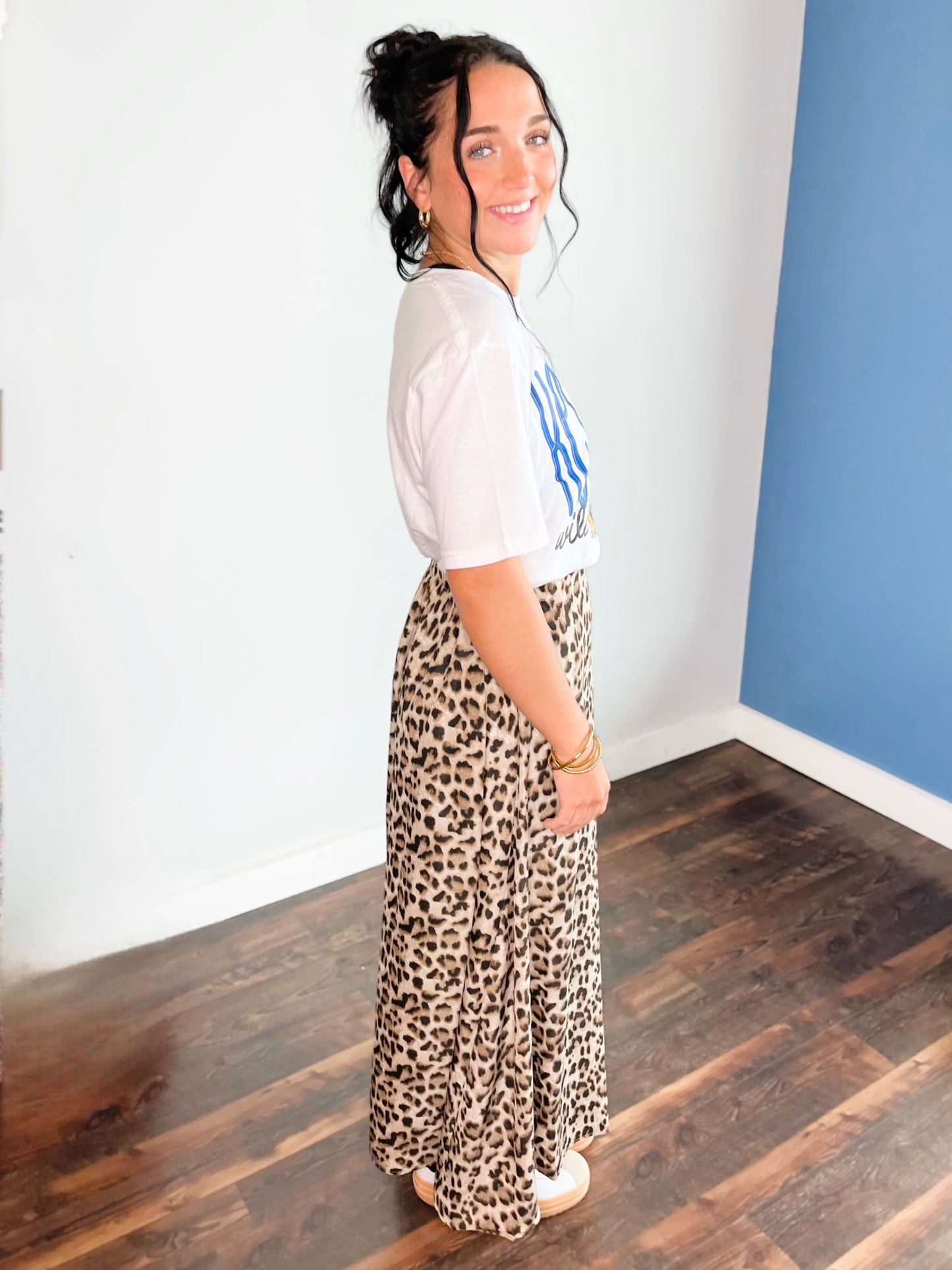 Verine Leopard Maxi Skirt | Brown