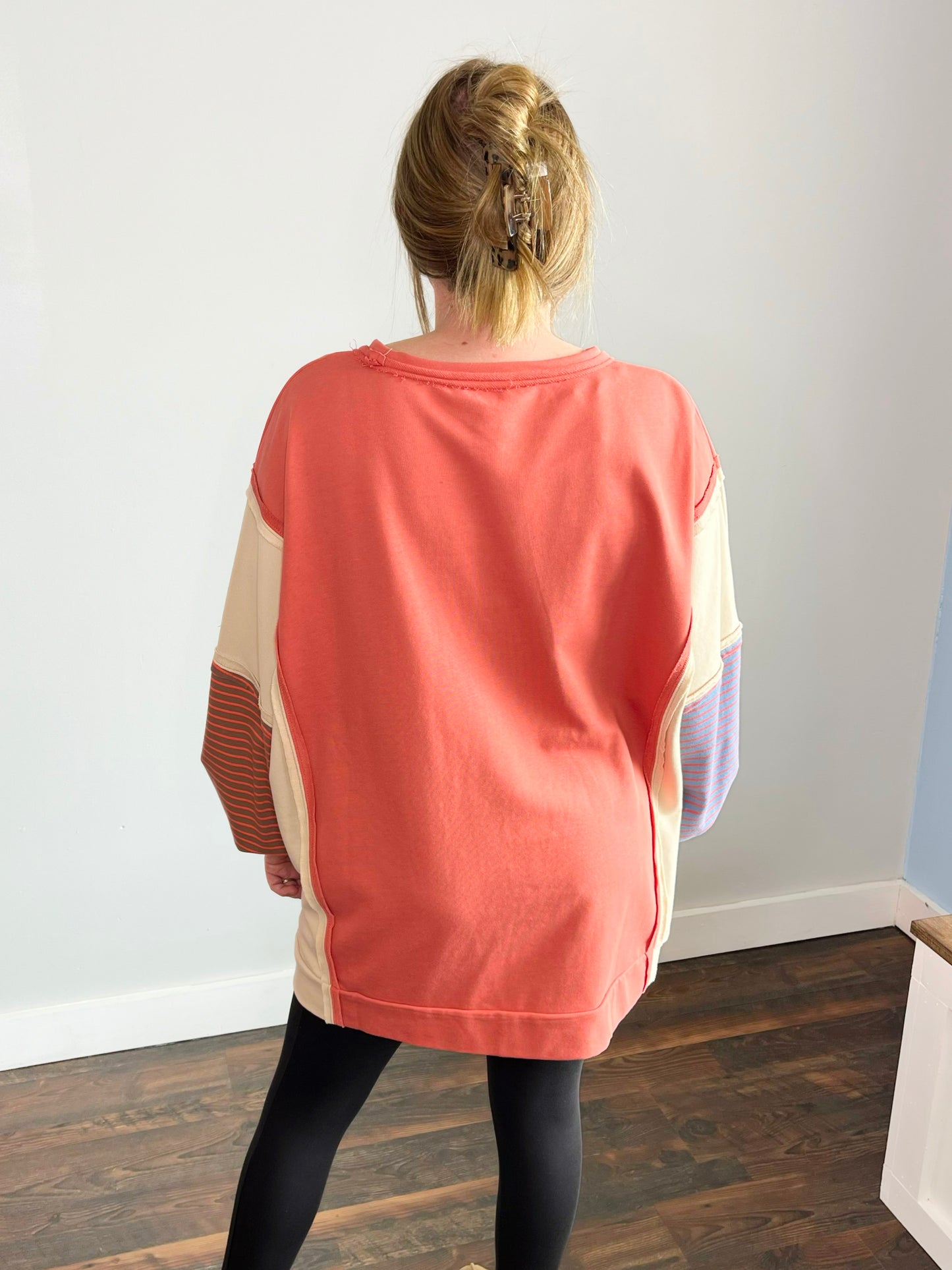 Cricket Color Block Stripe Sleeve Sweatshirt