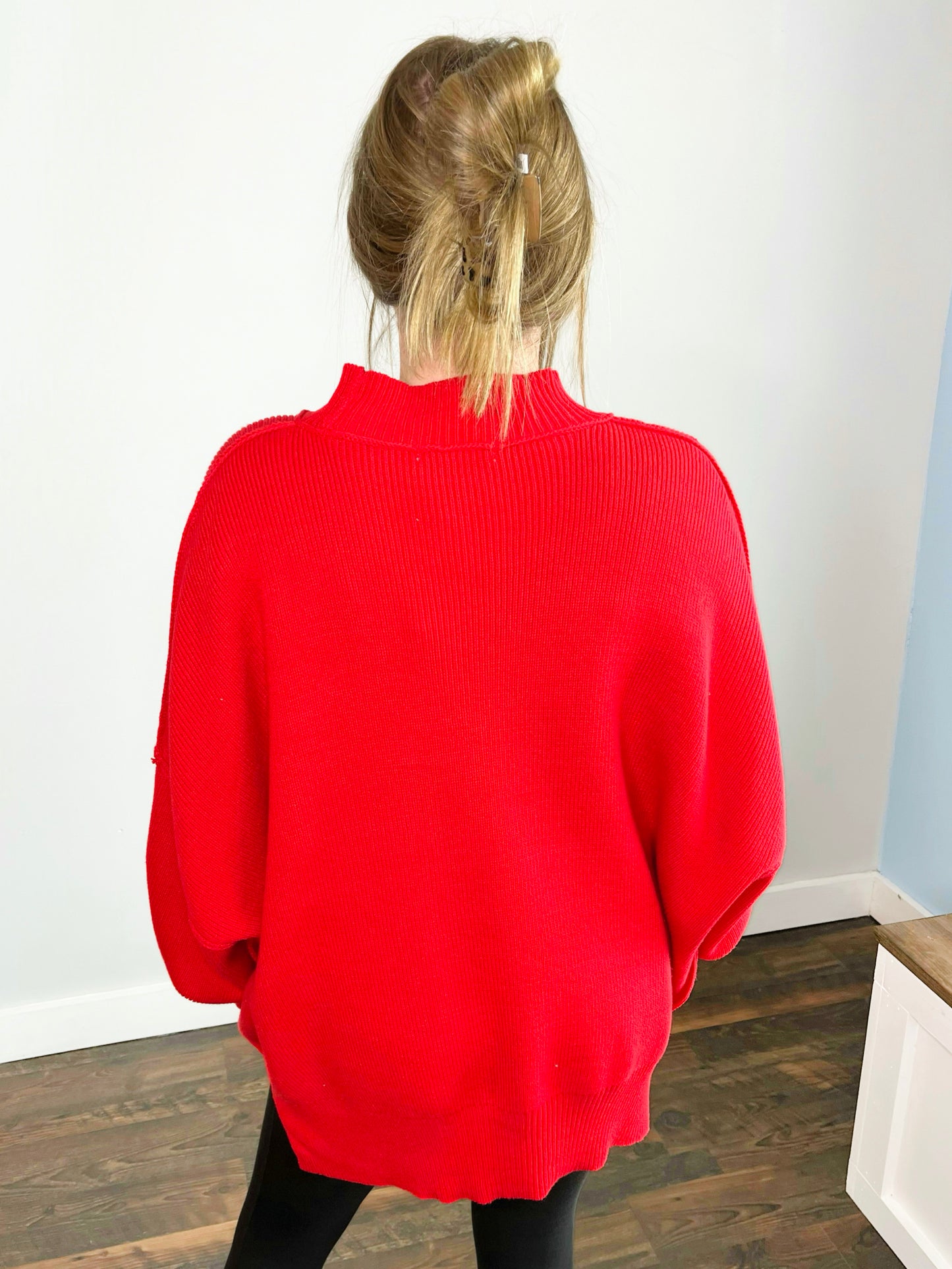 Bonnie Side Slit Oversized Sweater | Ruby