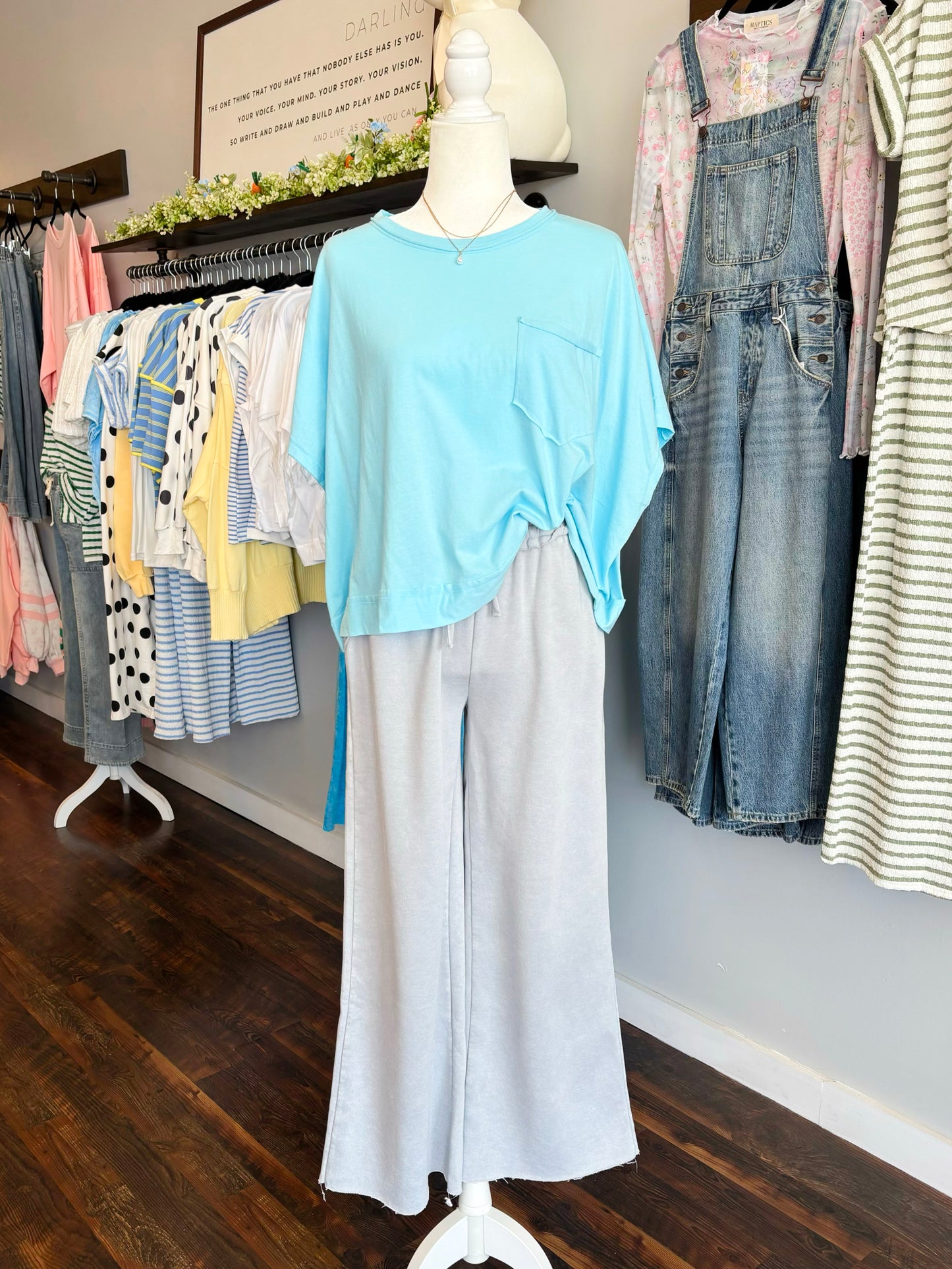 Gemma Oversized Top | Sky Blue