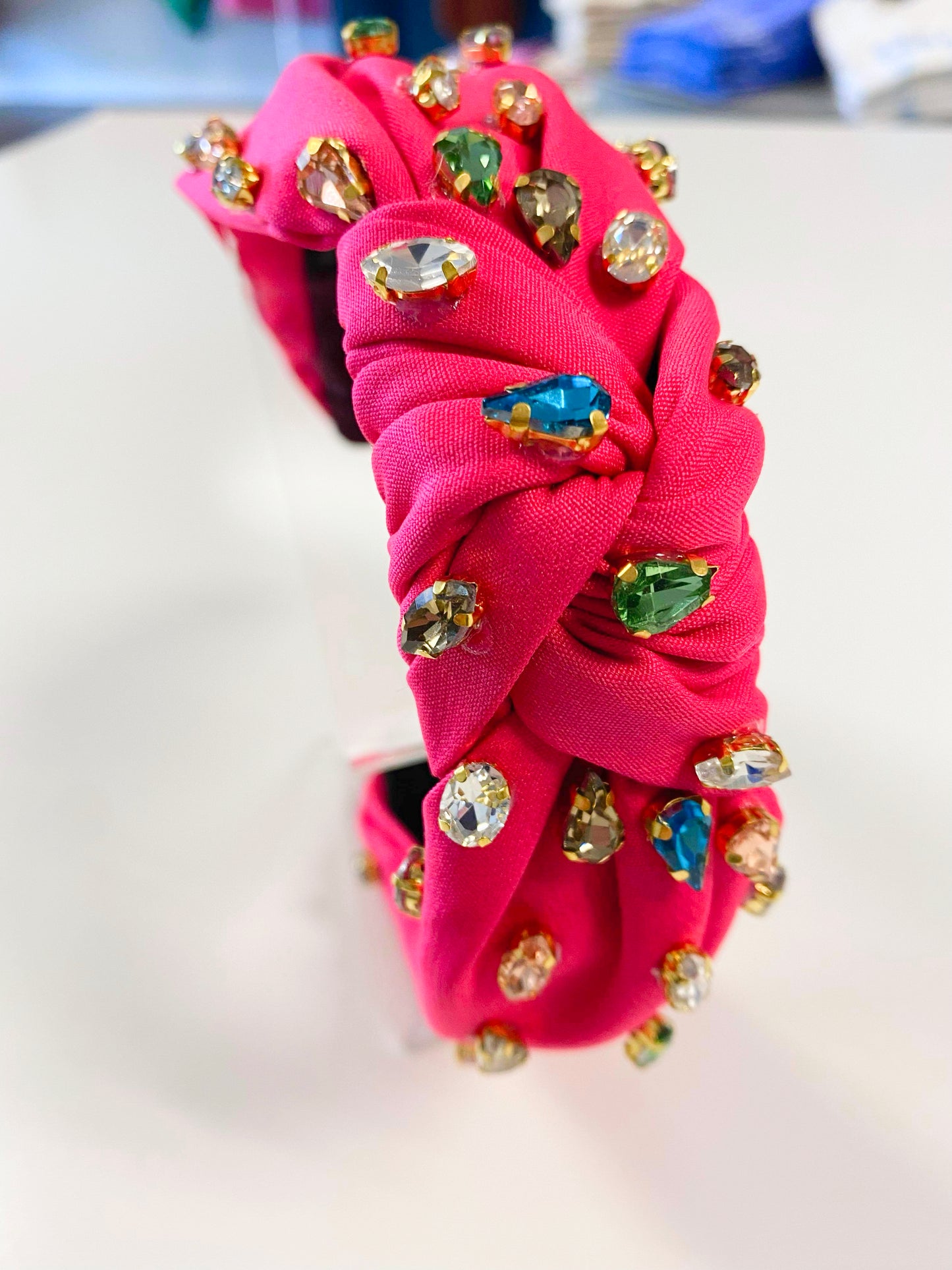 Multi-Colored Rhinestone Knot Headbands