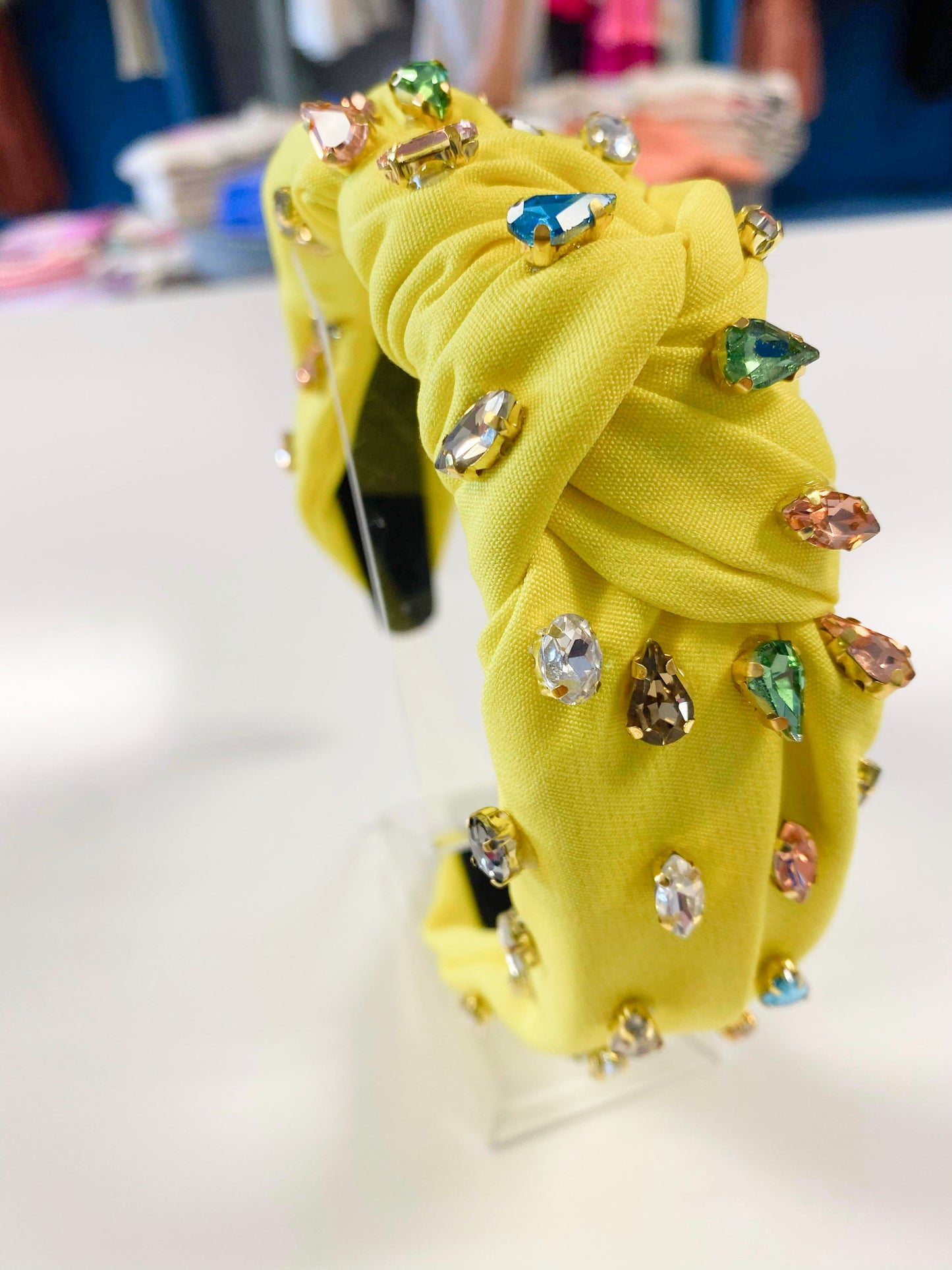 Multi-Colored Rhinestone Knot Headbands