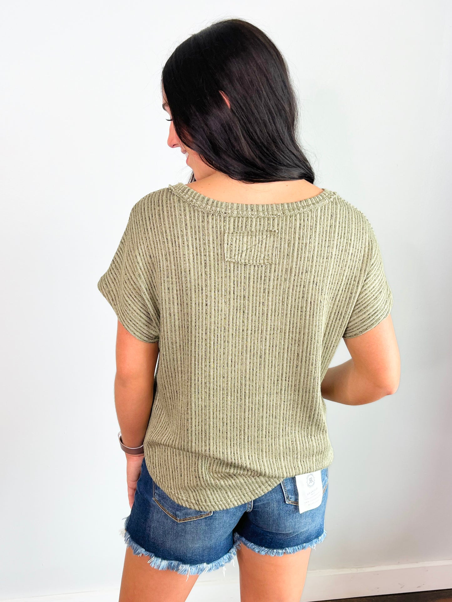 Landon Ribbed Knit Top | Olive