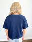 Georgie Ribbed Boxy Tee | Navy
