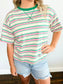 Evelyn Striped Top | Cream Combo