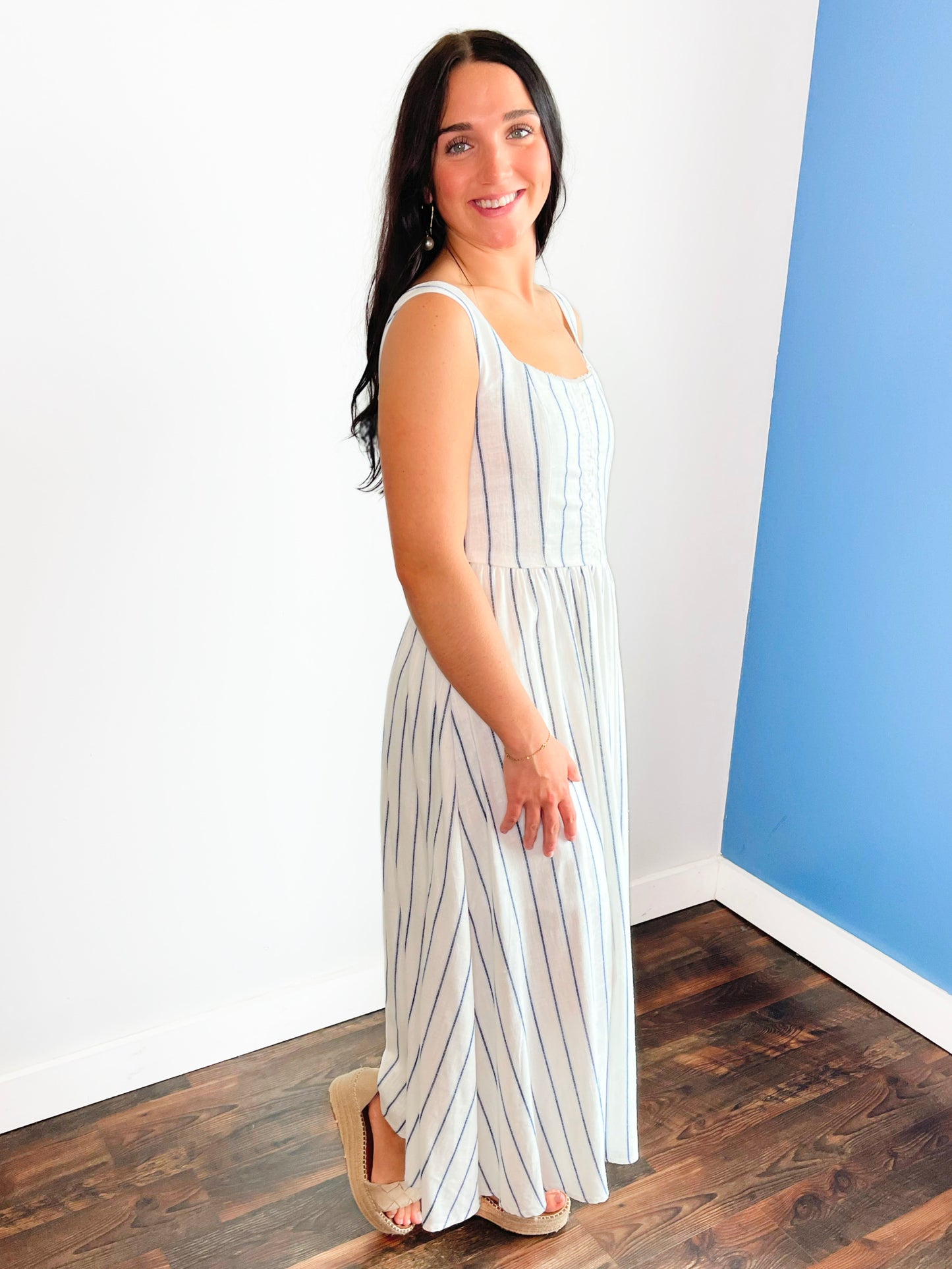 Atticus Striped Midi Dress