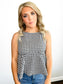 Angela Gingham Side Tie Babydoll Top | Black
