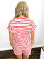 Nate Textured Stripe Top & Shorts Set | Red